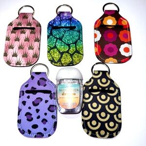NWOT-Colorful Hand Sanitizer Holder Keychains (5)